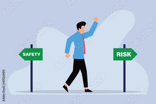 Businessmen confidently chooses to risk in business. High risk high reward concept