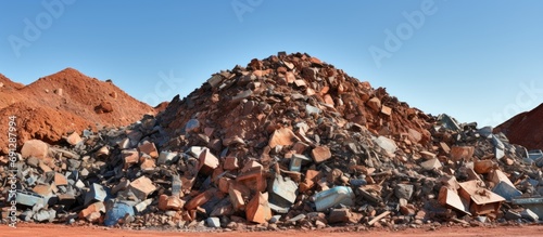 Huge mound of copper mine waste