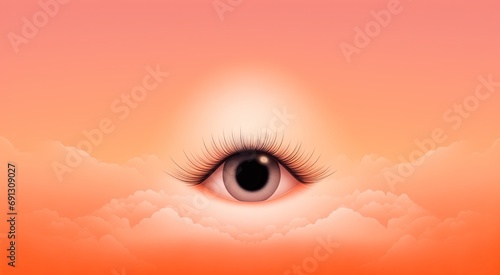 The eye of Omniscience. Control. All-seeing deity. Eye-in-the-sky. Illuminati. Eye of providence. Supervision. All-seeing eye. The Lord's Eye. Pupil. Eyeball. Vision. Iris. Gradient. Eyelashes. Peachy