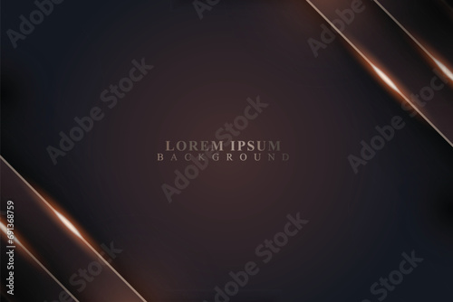 Dark luxury banner with lines and dots background. Vector.