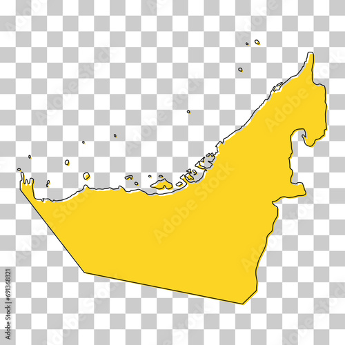 United arab emirates map icon, geography blank concept, isolated graphic background vector illustration