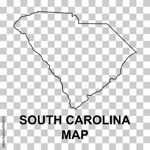 South carolina map shape, united states of america. Flat concept icon symbol vector illustration