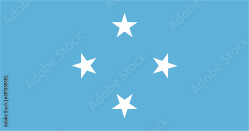 Micronesia official flag vector with standard size and proportion. National flag emblem with accurate size and colors.