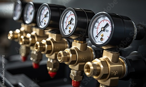 A Lineup of Pressure Gauges Ready for Measurement
