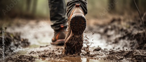 Walking in mud