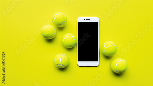 tennis ball with mobile phone 