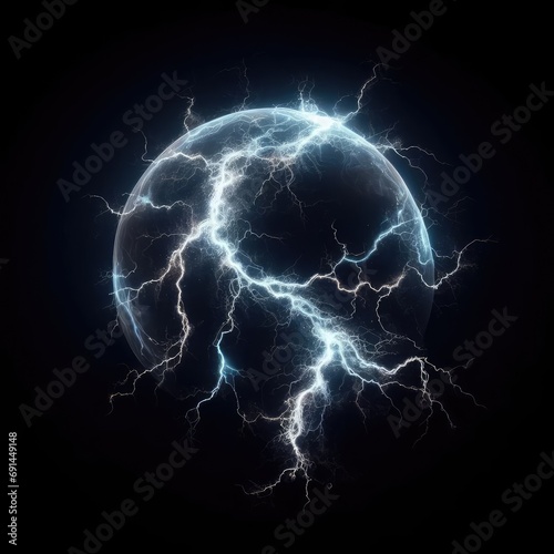 thunder overlay electrical bright glowing lightning isolated on black background 