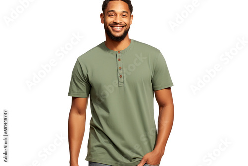 tee shirt sleeve henley shirts isolated on a transparent background.