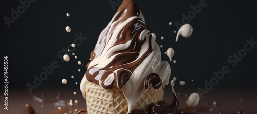 splash of vanilla chocolate cone ice cream 4