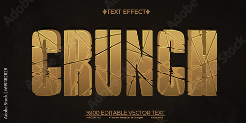 Old Crunch Editable Vector 3D Text Effect