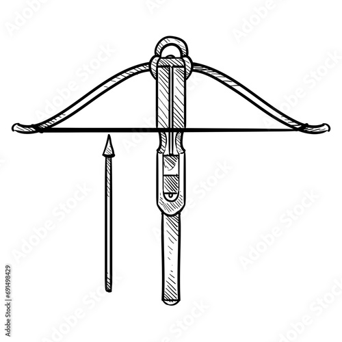 crossbow handdrawn illustration