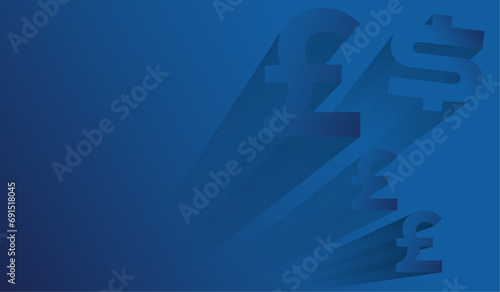 A Currency of Eero money background templates on gradient blue, used in stock market and financial concept vector, illustration