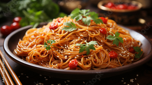 spaghetti with sauce HD 8K wallpaper Stock Photographic Image 