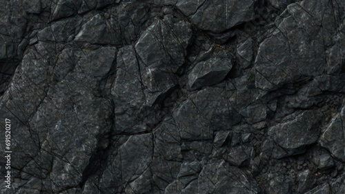 Black rock texture. Dark stone background with copy space for design. generative AI.