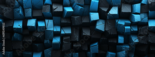  various blue square tiles on the wall background for animation