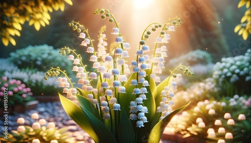 Muguet: clochettes blanches et feuilles vertes évoquent le printemps. Cette plante, symbole de la Fête du Travail, enrichit jardins et nature de ses couleurs.