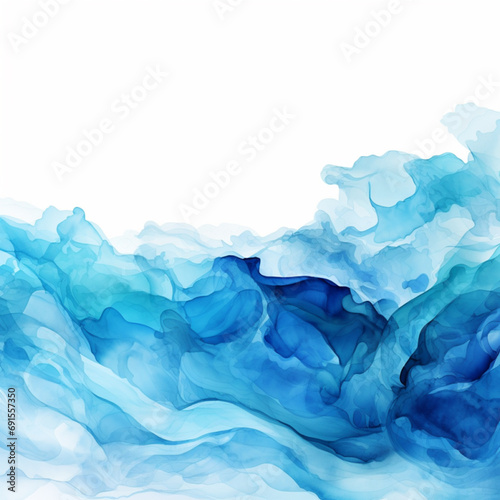 Blue Wave. Aquarell. AI generated