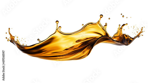 Oil splashing on white background