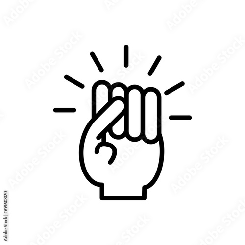 will power icon. strong muscle power to fight war or tenacity of success victory symbol line concept. strength will power control punch of hand vector logo. peace right empower ambition icon sign