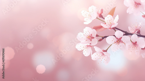 Cherry blossom, Spring is coming. Sakura petals falling down. Beautiful Pink background with branch of cherry blossom. Sprin festival.