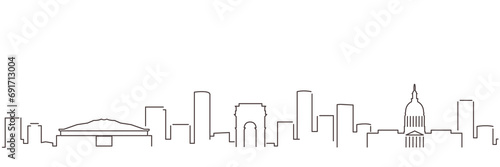 Atlanta Dark Line Simple Minimalist Skyline With White Background