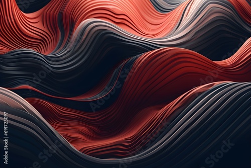 The ever-changing fluid waves in the abstract background create a constantly shifting pattern, conveying a vibrant sense of movement and liveliness to the scene.