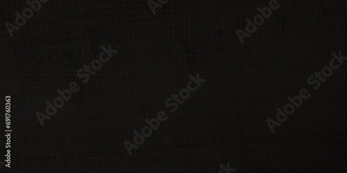 Black Hemp rope texture background. Haircloth wale black dark cloth wallpaper. Rustic sackcloth canvas fabric texture in natural. Natural vintage linen burlap weaving, Old cotton carpet background.