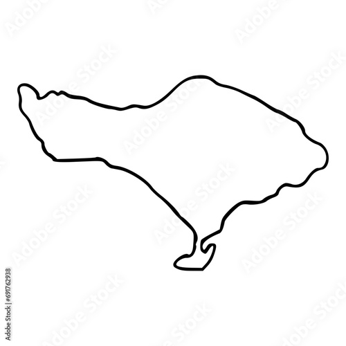bali island indonesia geography hand drawn map outline illustration