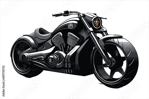 Chopper customizations vector motorcycle illustrations
