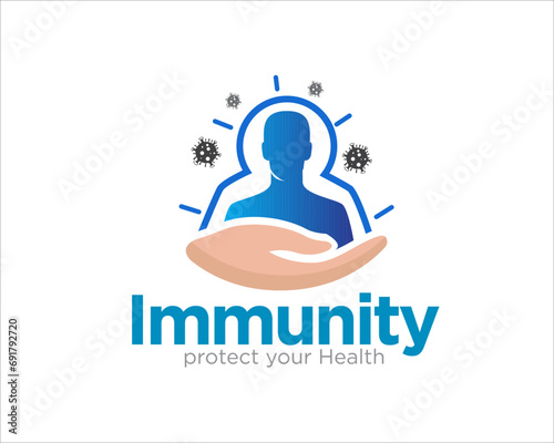 immunity logo designs for medical service and body protection