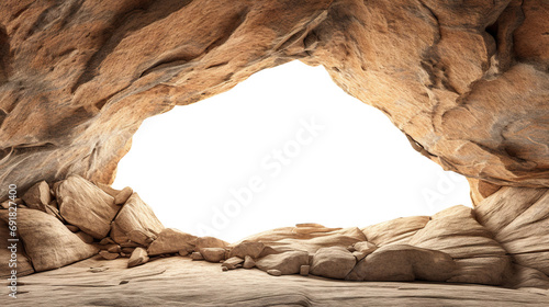 Big empty cave with cut out entrance