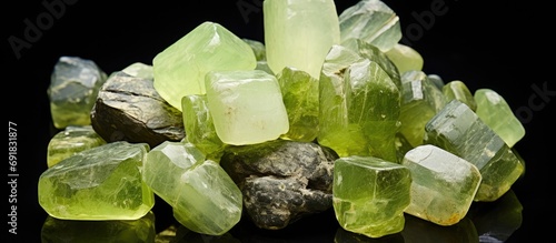 Gemstones from Mali in Africa, consisting of prehnite and epidote.