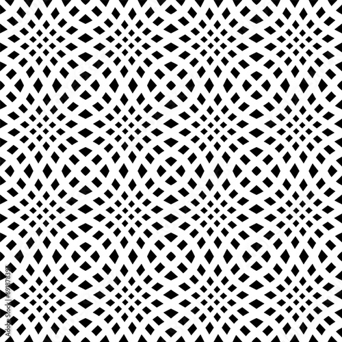 Abstract Seamless Geometric Op Art Black and White Pattern.