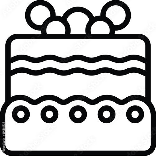 Love filled cake icon outline vector. Bridal ceremony pastry dessert. Sugary chocolate matrimonial treat