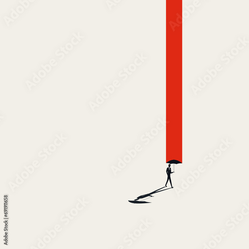 Business risk aversion and insurance vector concept. Symbol of protection, security, coverage. Minimal illustration.