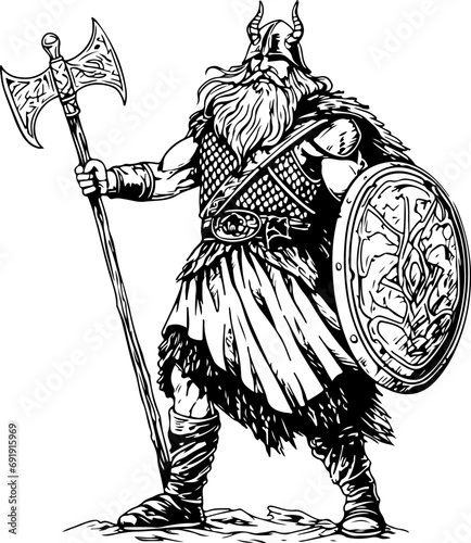 Odin god vintage sketch