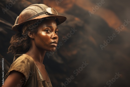 A young African woman mine worker. Women power