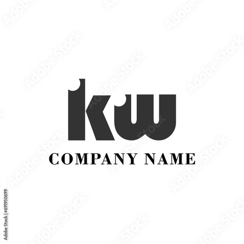 KW Initial logo elegant logotype corporate font idea unity