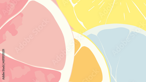 Juicy citrus fruit abstraction - Minimalist Clean Wallpaper Background. Creative poster, card, banner backdrop.