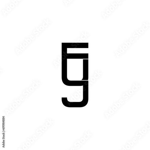 fuj lettering initial monogram logo design