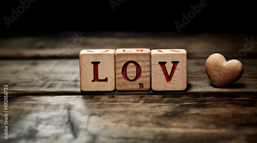 These dice roll together in a playful pursuit to spell 'love,' leaving room for fate to fill in the missing letters
