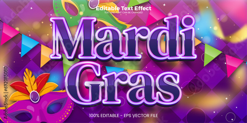 Mardi gras editable text effect in modern trend style