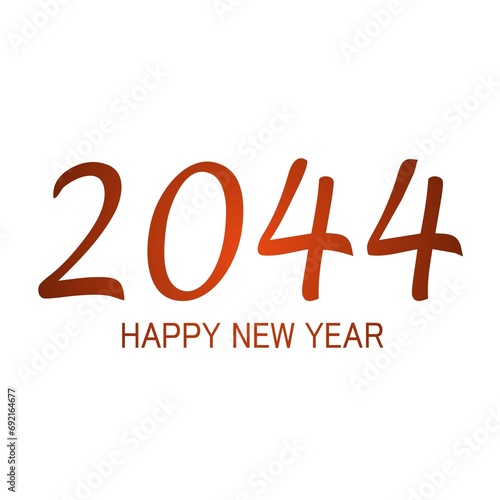 Happy new year 2044 background. Holiday greeting card design, vector, Vector illustration