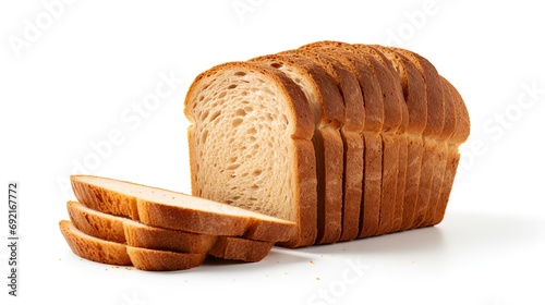 Sliced bread isolated on white background. Close-up.