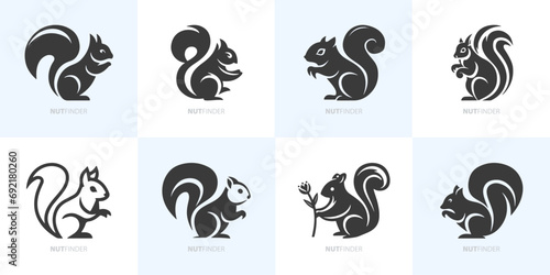 Moderne minimalistische Eichhörnchen-Logos | Vektor Grafik Bündel für Unternehmen