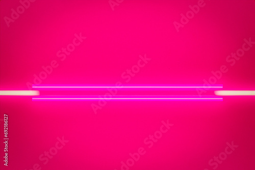 Pink and white neon lines pattern on pink background.
