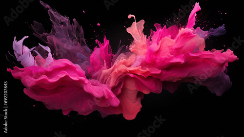 Black and pink cotton candy background. AI generative.