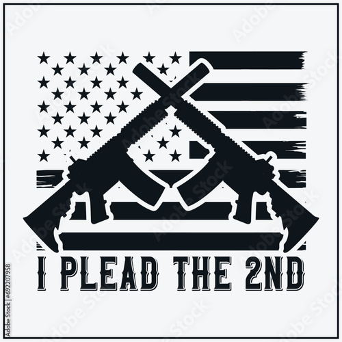USA Flag I Plead The 2nd Amendment T-Shirt Pro Gun Firearm Rights AR-15 Rifle 2A