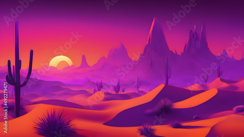 Scenery neon desert ground land