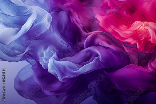 Abstract silk fog background with mist textures, swirling color of smoke, captivating mix of wind and water, mysterious stormy sky, clouds, and waves of pink, purple glowing folds backdrop by Vita